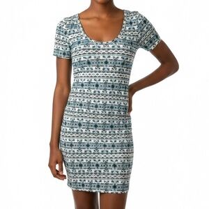 Mudd XS Tribal Print Short Sleeve Mini Dress Boho Festival‎ Style